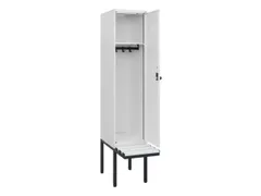 locker met bank,HxBxD 1950x400x815mm,1vak,vak B 400mm,draaigrendel