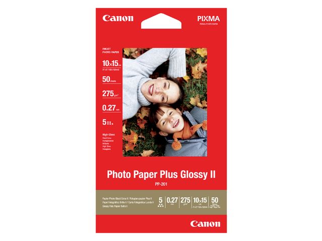 Inkjetpapier Canon PP-201 10x15cm 260 gram glans 50vel | FotopapierWinkel.be