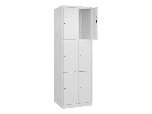 lockerkast,HxBxD 1850x600x500mm,2x3vakken,vak B 300mm,cil.-slot