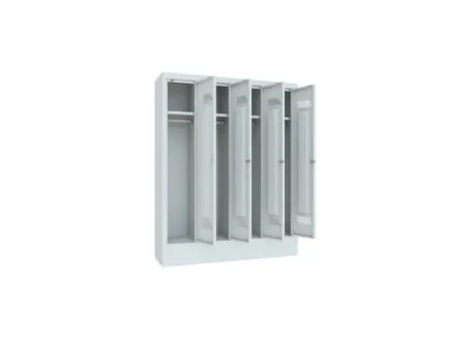 lockerkast v. kinderen,HxBxD 1300x1030x300mm,RAL7035,front RAL6011