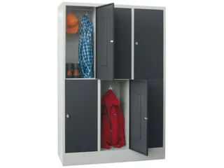 lockerkast,HxBxD 1850x1200x500mm,3x2vakken,RAL7035,front RAL7016 - 2
