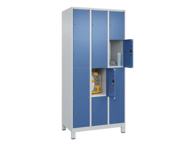 lockerkast,HxBxD 1950x900x500mm,3x4vakken,vak B 300mm,cil.-slot,voeten
