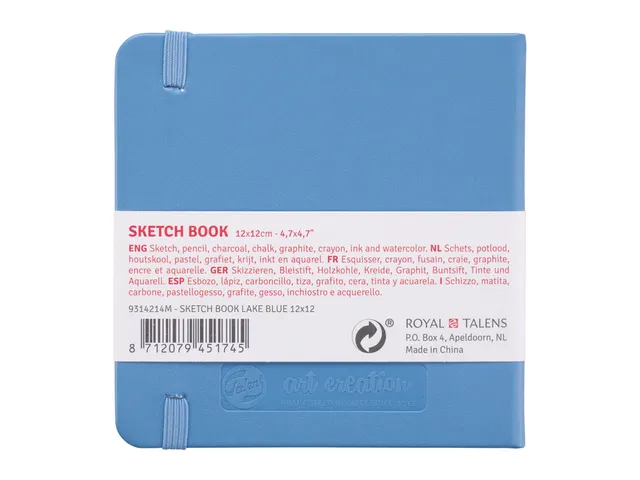Schetsboek Talens Art Creation 80 witte vellen 140gr 120x120mm blauw