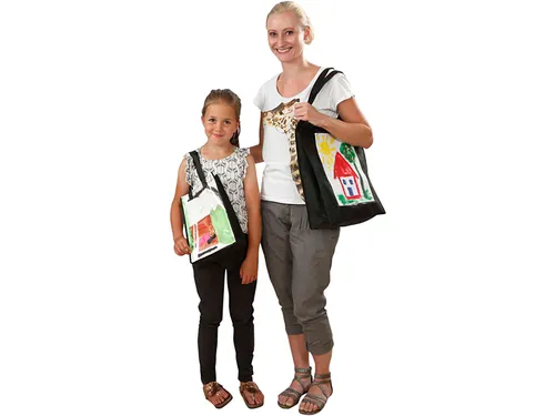 Tas Creativ Company 42x34x12cm met plastic voorkant zwart