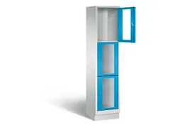 Lockerkast 1800x420x500mm 1x3 vakken Cilinderslot, Sokkel, RAL5012