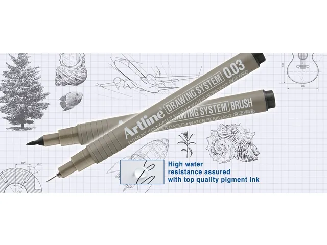 Fineliner Artline technisch brush zwart