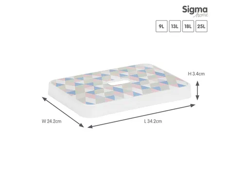 Sigma Home deksel voor 9L, 13L, 18L en 25L opbergbox triangle - 34,2x2