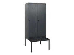 locker met bank,HxBxD 1950x800x815mm,2vak,vak B 400mm,draaigrendel