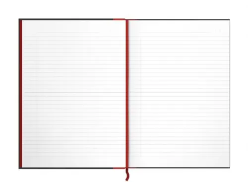 Notitieboek Oxford Black n' Red A4 96vel lijn zwart
