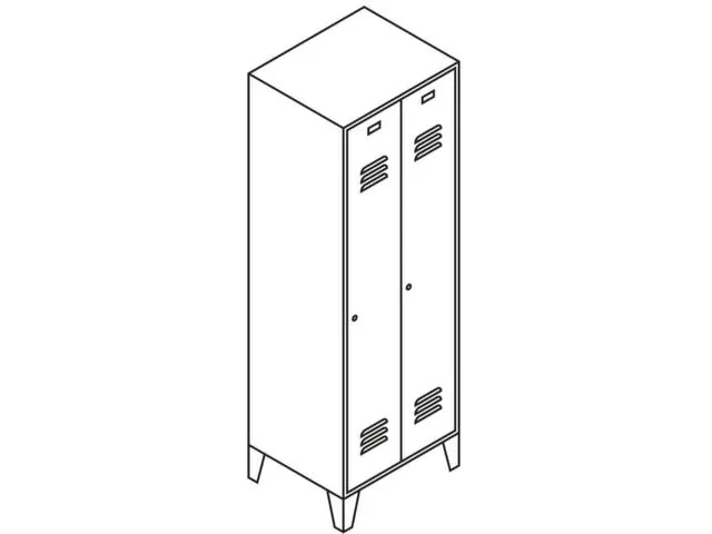 locker,HxBxD 1850x800x500mm,2vak,vak B 400mm,RAL7035,front RAL7016