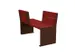 Banc opposé extérieur assise H450mm 3 lattes chêne acajou/RAL8017