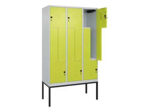Z-garderobekast,HxBxD 2120x1200x500mm,vak B 200/400mm,draaigrendel