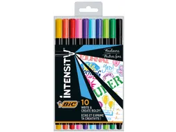 Fineliner Bic Intensity fijn assorti pak à 10 stuks