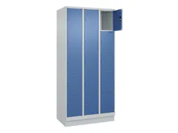 lockerkast,HxBxD 1950x900x500mm,3x5vakken,vak B 300mm,cil.-slot,sokkel