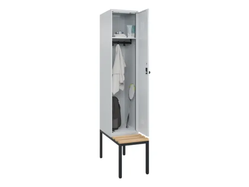 locker met bank,HxBxD 2120x400x815mm,1vak,vak B 400mm,draaigrendel