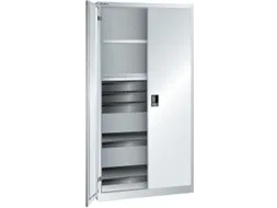 universele kast,HxBxD 1950x1000x580mm,4xStalen bodem,3lade(n),key lock