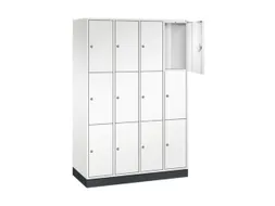 lockerkast,HxBxD 1950x1220x500mm,4x3vakken,cil.-slot,sokkel