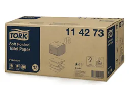 Toiletpapier Tork 114273 T3 zacht gevouwen premium 2-laags