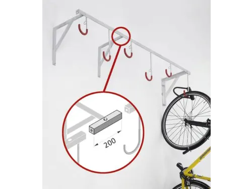 Fiets-Hangrek 4Plaatsen L 1200Mm Wandmontage