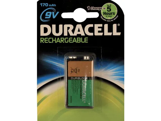 Batterij oplaadbaar Duracell 1x9Volt 170mAh Plus