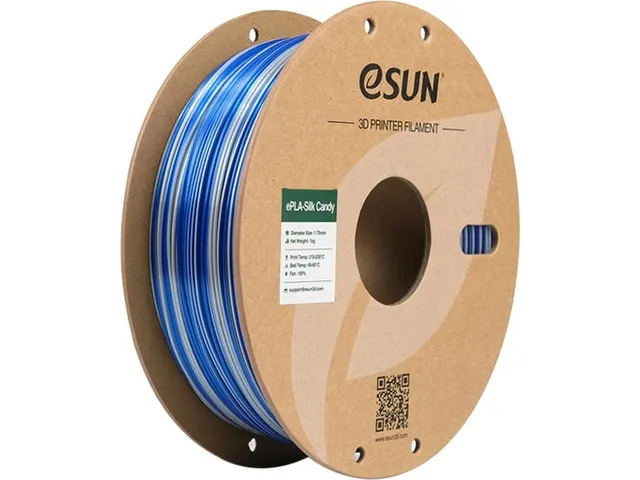 eSUN 3D printer Filament ePLA-Silk Candy 1,75mm Zilver/Blauw 1kg