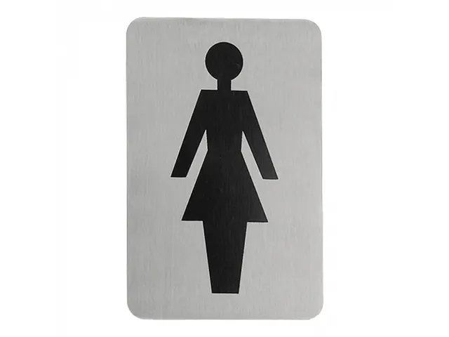 Infobord toilet Vrouw RVS 6x11cm