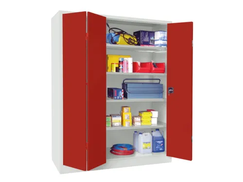 Ruime Vouwdeurkast 1950x1500x500mm 4legborden Ral7035 Front Ral3000