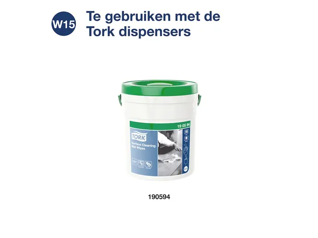 Lingettes imprégnées Tork Surface W15 190594 texture résistante