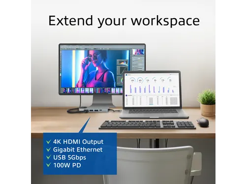Dockingstation ACT USB-C 4K voor 1 HDMI monitor