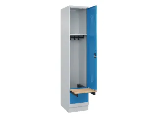 locker met bank,HxBxD 1950x400x815mm,1vak,vak B 400mm,cilinderslot - 1
