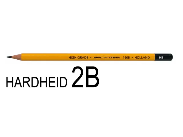 Grafietpotlood Bruynzeel Burotek 2B grijs