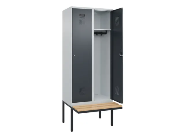 locker met bank,HxBxD 2120x800x815mm,2vak,vak B 400mm,cilinderslot