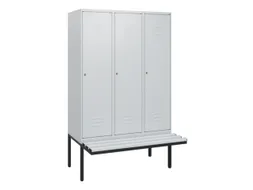 locker met bank,HxBxD 1950x1200x815mm,3vak,vak B 400mm,cil.-slot