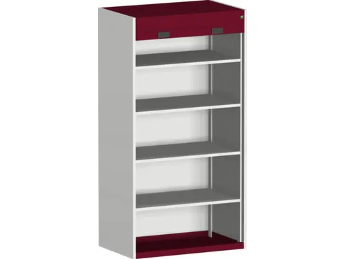 roldeurkast 2000x1050x650mm 4xStalen bodem cil.-slot RAL7035 RAL3004