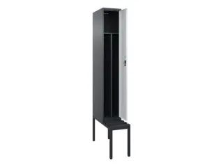 locker met bank,voor scheiding van kleding,HxBxD 2120x300x815mm,1vak - 1