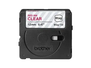 Brother BTAG-132 labelprinter tape Rood op transparant - 2