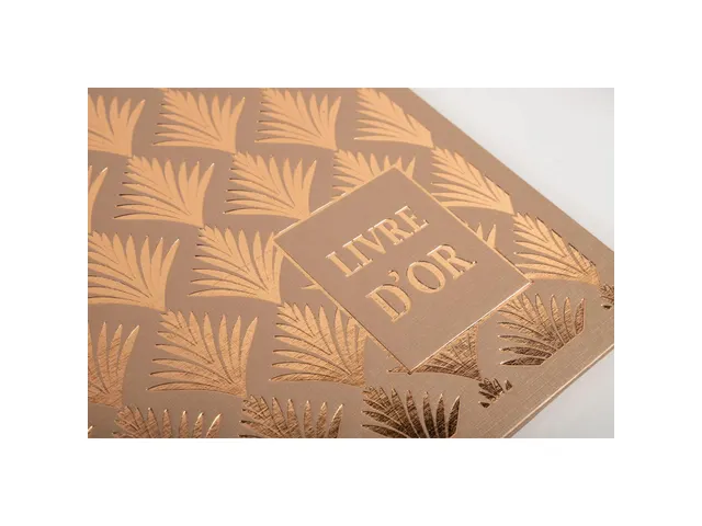 Livre d'or 140 pages tranche or - Format 21x19cm - PALMYRE - Nude palm