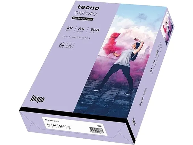 Inapa Tecno colors Gekleurd papier A4 Violet 80 gram 500 vel