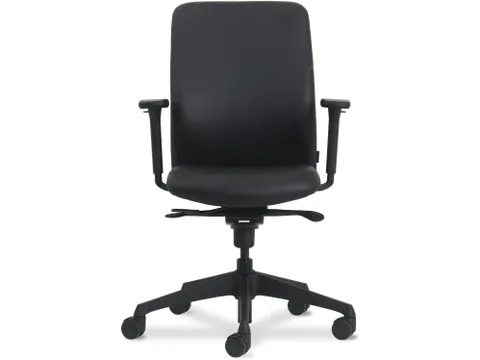Bureaustoel NEN-EN 1335 Zwart Coupon Leder Zwart