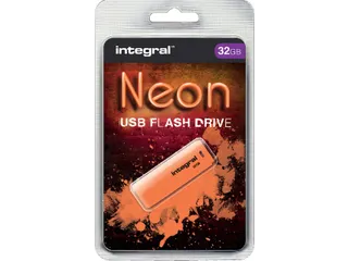 USB stick 2.0 Integral Neon USB-A 32GB oranje - 1