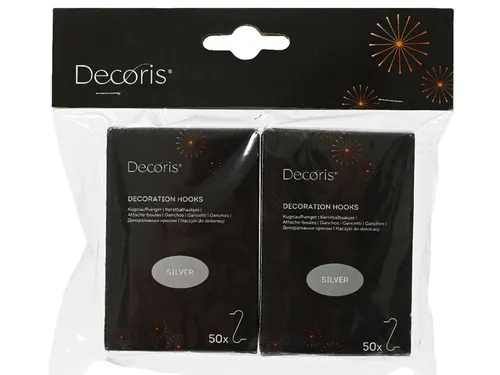 Kerstbalhaakjes Decoris ijzer blister à 2 doosjes à 50 stuks