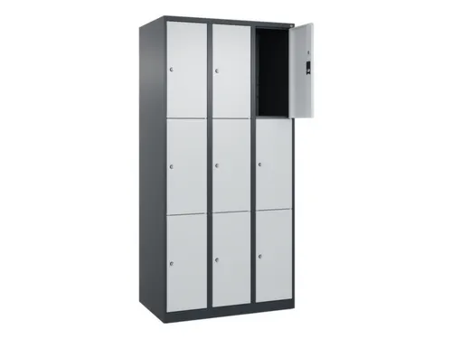 lockerkast,HxBxD 1850x900x500mm,3x3vakken,vak B 300mm,cil.-slot