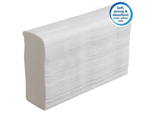 Handdoek Scott Slimfold m-vouw 1-laags 19x29,5cm wit 16x110stuks 5856