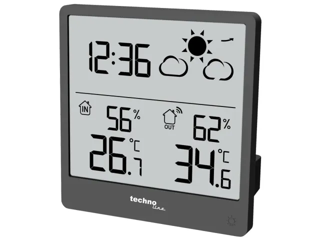 Weerstation Technoline WS 9138 90x93x45 mm zwart met 1 buitensensor