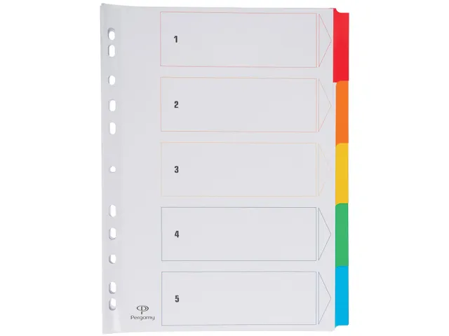 Tabblad karton A4 Assorti 5-delig 11-gaats index