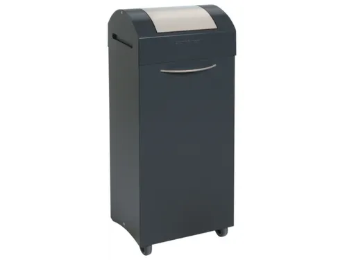 Afvalbak 75 Liter 840x380x320mm Plaatstaal 2 Wielen Klep Grijs