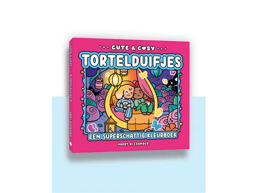 Kleurboek Cute en Cosy Tortelduifjes 64 pagina's
