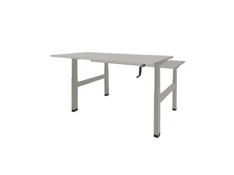 Dextro Slinger Duo zit/sta Bureau 140cm frame Alu blad Lichtgrijs