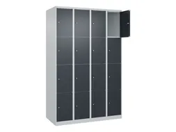 lockerkast,HxBxD 1850x1200x500mm,4x4vakken,vak B 300mm,cil.-slot