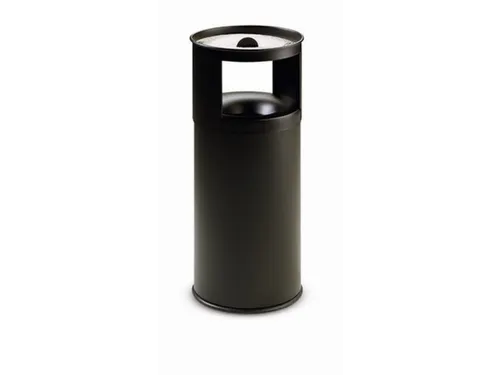 combi-asbak,HxØ 800x310mm,afvalbak inhoud 40l,romp staal zwart,blusko